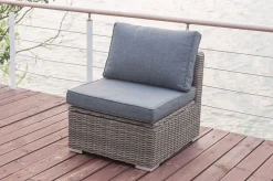 Best Mittelelement, grau, Polyrattan, 70 x 82 x 70 cm, verstellbare Sitzfläche, wasserfeste Kissenbox Polyrattan-Gartenmöbel|Gartenlounge