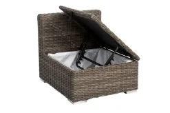 Best Mittelelement, grau, Polyrattan, 70 x 82 x 70 cm, verstellbare Sitzfläche, wasserfeste Kissenbox Polyrattan-Gartenmöbel|Gartenlounge
