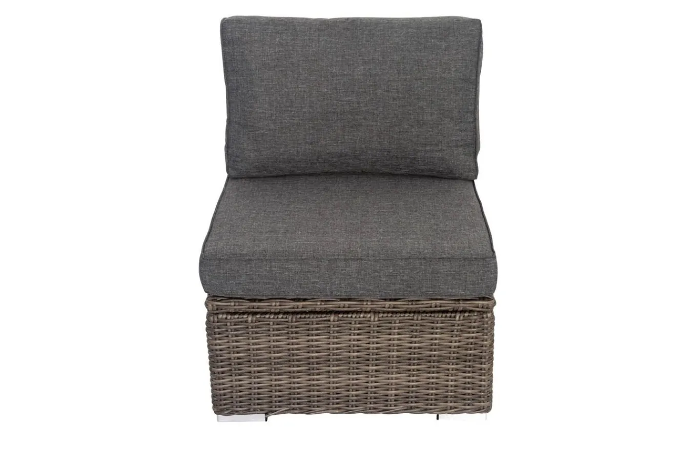 Best Mittelelement, grau, Polyrattan, 70 x 82 x 70 cm, verstellbare Sitzfläche, wasserfeste Kissenbox Polyrattan-Gartenmöbel|Gartenlounge