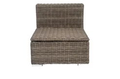 Best Mittelelement, grau, Polyrattan, 70 x 82 x 70 cm, verstellbare Sitzfläche, wasserfeste Kissenbox Polyrattan-Gartenmöbel|Gartenlounge
