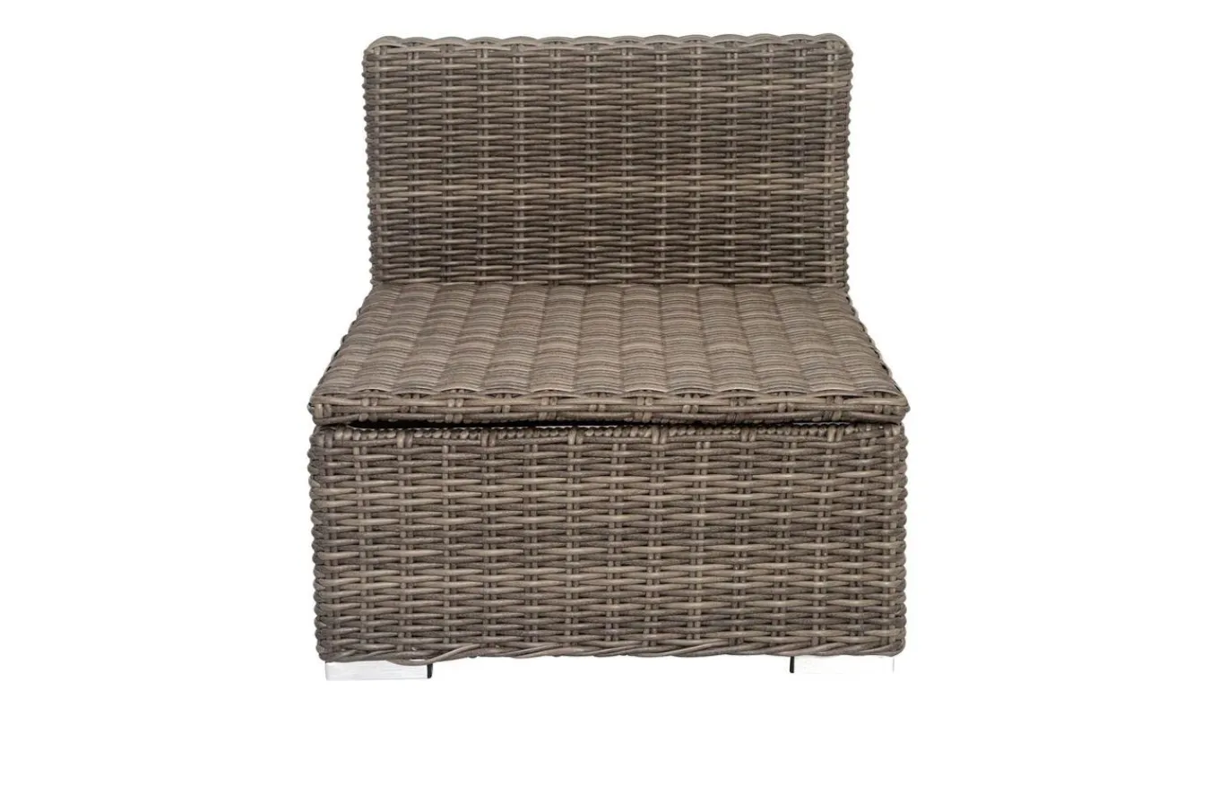 Best Mittelelement, grau, Polyrattan, 70 x 82 x 70 cm, verstellbare Sitzfläche, wasserfeste Kissenbox Polyrattan-Gartenmöbel|Gartenlounge