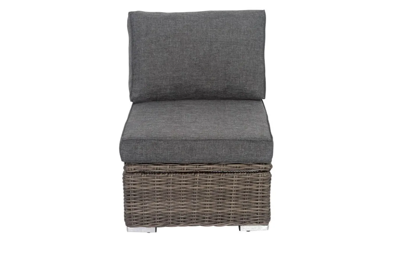Mittelelement, grau, Polyrattan, 63 x 78 x 65 cm, geeignet für 18370-BOX-A/-D Polyrattan-Gartenmöbel|Gartenlounge