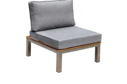 Clearance Mittelelement, silber/grau, Edelstahl/Teakholz/Textil, 79 x 69 x 64 cm Edelstahl-Gartenmöbel|Gartenstühle & Gartensessel