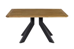 Motavi Esstisch, anthrazit/natur, Alu/recyceltes Teak, 150 x 150 cm, rustikal gebürstet, FSC®-zertifiziertes Produkt Gartentische