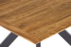 Motavi Esstisch, anthrazit/natur, Alu/recyceltes Teak, 150 x 150 cm, rustikal gebürstet, FSC®-zertifiziertes Produkt Gartentische