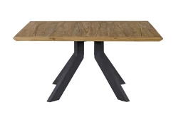 Motavi Esstisch, anthrazit/natur, Alu/recyceltes Teak, 150 x 150 cm, rustikal gebürstet, FSC®-zertifiziertes Produkt Gartentische