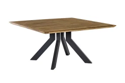 Motavi Esstisch, anthrazit/natur, Alu/recyceltes Teak, 150 x 150 cm, rustikal gebürstet, FSC®-zertifiziertes Produkt Gartentische