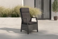 Hot Nova Diningsessel, anthrazit/grau, Alu/Polyrattan, 58 x 68 x 108 cm, verstellbare Rückenlehne, inkl. Polster Aluminium-Gartenmöbel|Gartenstühle & Gartensessel