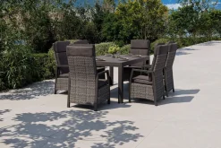 Nova Garten-Essgruppe, 6 Personen, ausziehbar, 160-260cm, Alu/Polyrattan/Spraystone Garten-Essgruppen