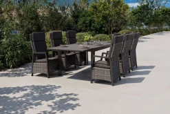 Nova Garten-Essgruppe, 6 Personen, ausziehbar, 160-260cm, Alu/Polyrattan/Spraystone Garten-Essgruppen