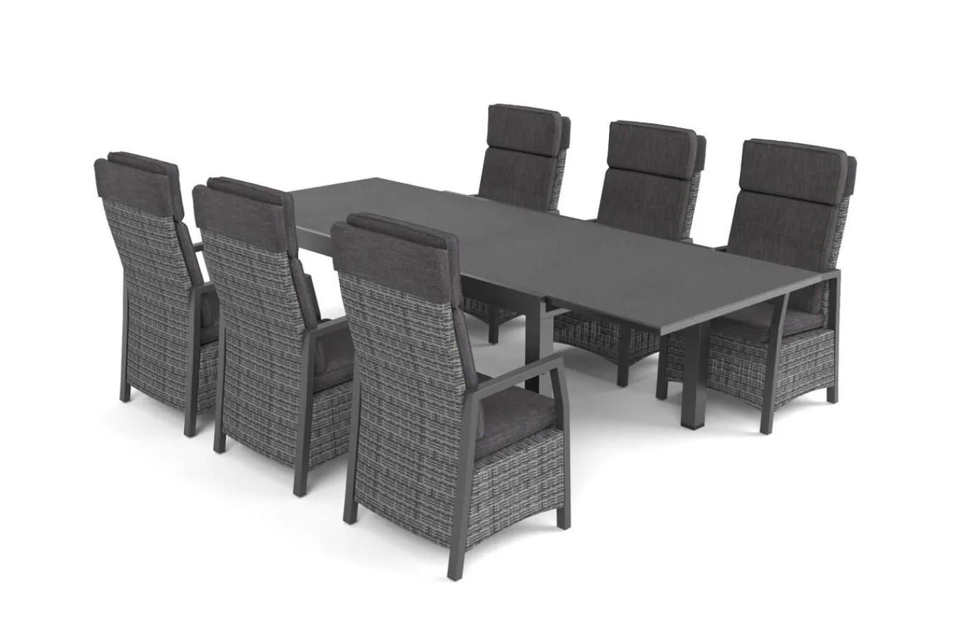 Nova Garten-Essgruppe, 6 Personen, ausziehbar, 160-260cm, Alu/Polyrattan/Spraystone Garten-Essgruppen