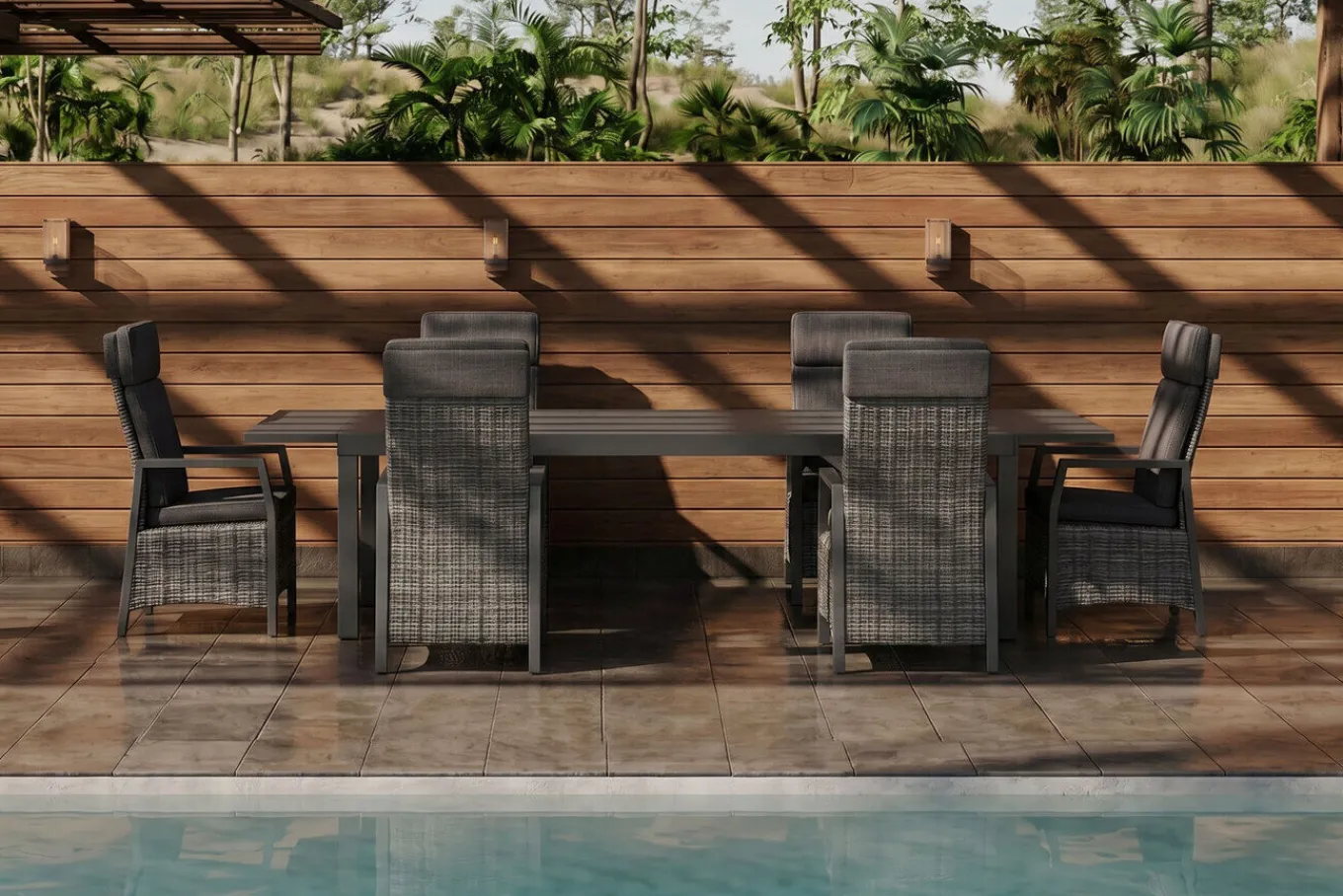 Nova Garten-Essgruppe, 6 Personen, ausziehbar, 160-260cm, Alu/Polyrattan/Spraystone Garten-Essgruppen