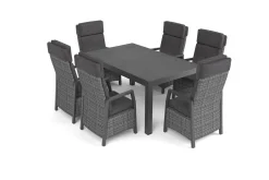 Nova Garten-Essgruppe, 6 Personen, ausziehbar, 160-260cm, Alu/Polyrattan/Spraystone Garten-Essgruppen