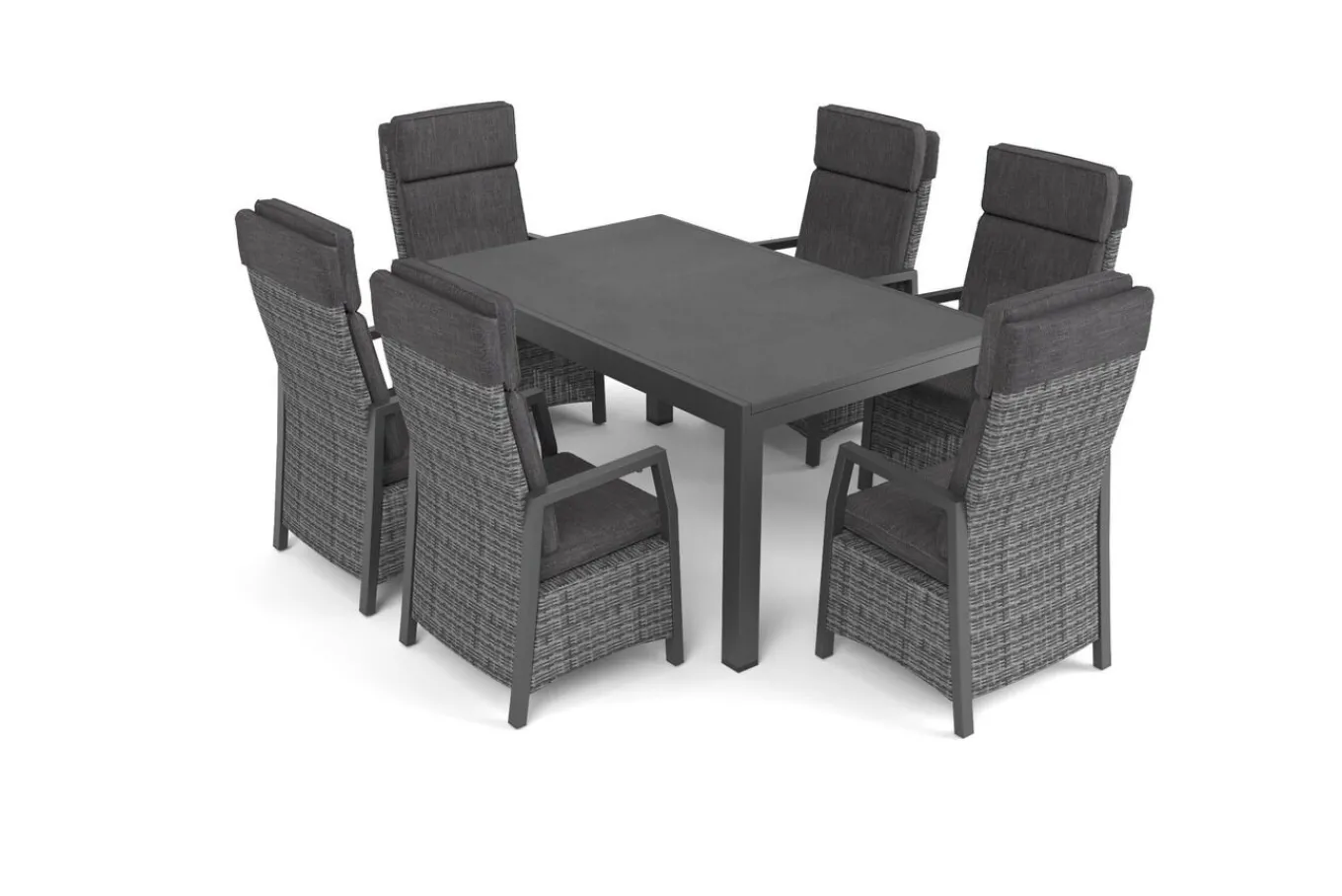 Nova Garten-Essgruppe, 6 Personen, ausziehbar, 160-260cm, Alu/Polyrattan/Spraystone Garten-Essgruppen