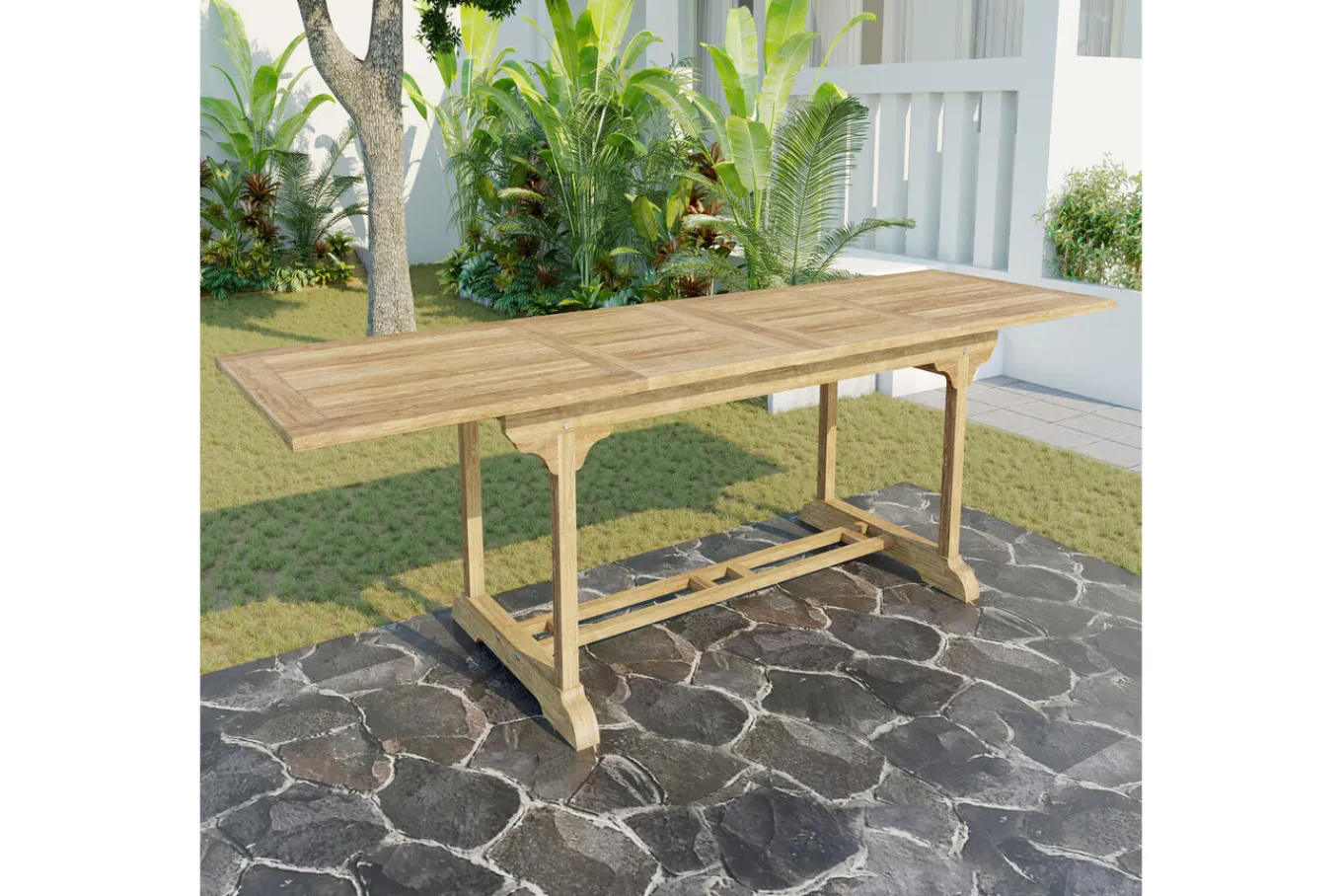 Online Ontario Ausziehtisch, natur, Teakholz, 195/295x90cm, fein geschliffen Gartentische|Teak-Gartenmöbel