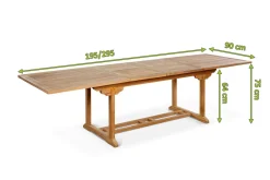 Online Ontario Ausziehtisch, natur, Teakholz, 195/295x90cm, fein geschliffen Gartentische|Teak-Gartenmöbel