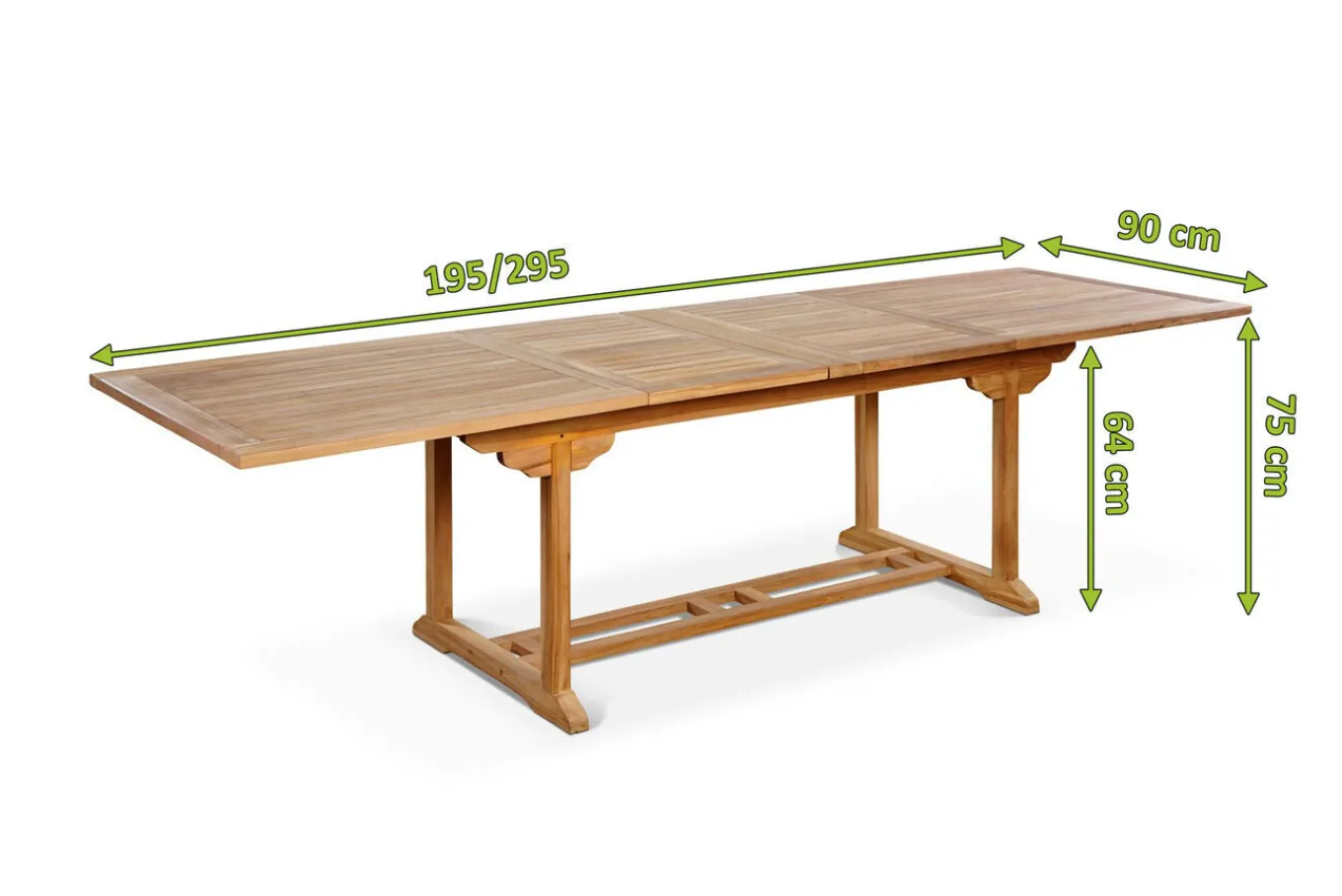Online Ontario Ausziehtisch, natur, Teakholz, 195/295x90cm, fein geschliffen Gartentische|Teak-Gartenmöbel