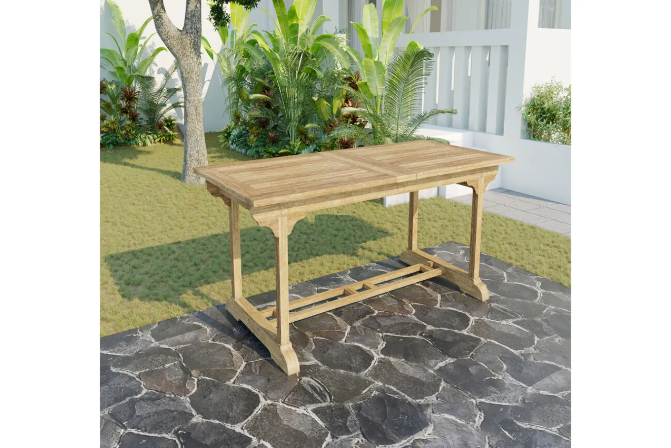 Online Ontario Ausziehtisch, natur, Teakholz, 195/295x90cm, fein geschliffen Gartentische|Teak-Gartenmöbel