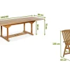 Ontario/Bounty Garten-Essgruppe, natur, Teak, 195/295 x 90 cm, 8x Klappsessel Garten-Essgruppen