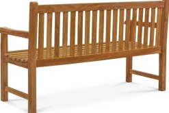 Online Ontario 3-Sitzer Gartenbank, natur, Teakholz, 150x62x92cm, fein geschliffen Gartenbänke & Gartensofas|Teak-Gartenmöbel