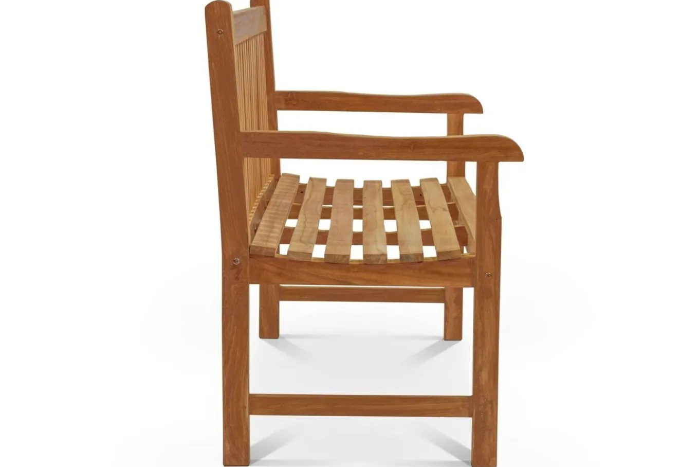 Discount Ontario 2-Sitzer Gartenbank, natur, Teakholz, 120x62x92cm, fein geschliffen Gartenbänke & Gartensofas