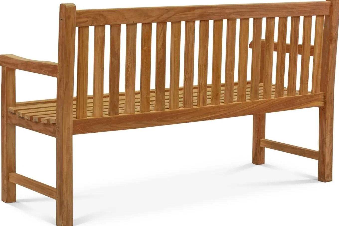 Discount Ontario 2-Sitzer Gartenbank, natur, Teakholz, 120x62x92cm, fein geschliffen Gartenbänke & Gartensofas