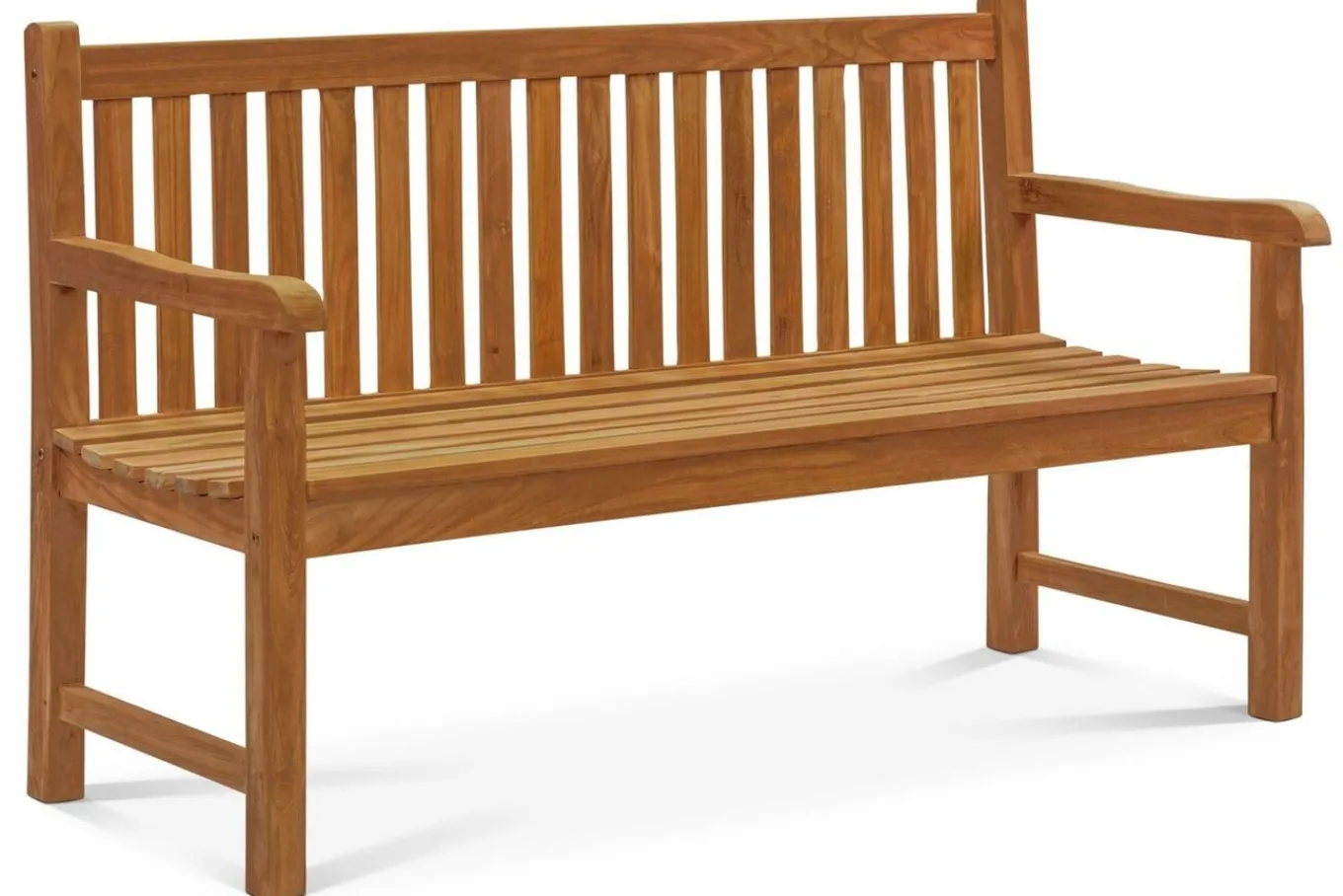 Discount Ontario 2-Sitzer Gartenbank, natur, Teakholz, 120x62x92cm, fein geschliffen Gartenbänke & Gartensofas