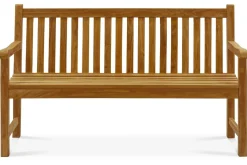 Discount Ontario 2-Sitzer Gartenbank, natur, Teakholz, 120x62x92cm, fein geschliffen Gartenbänke & Gartensofas