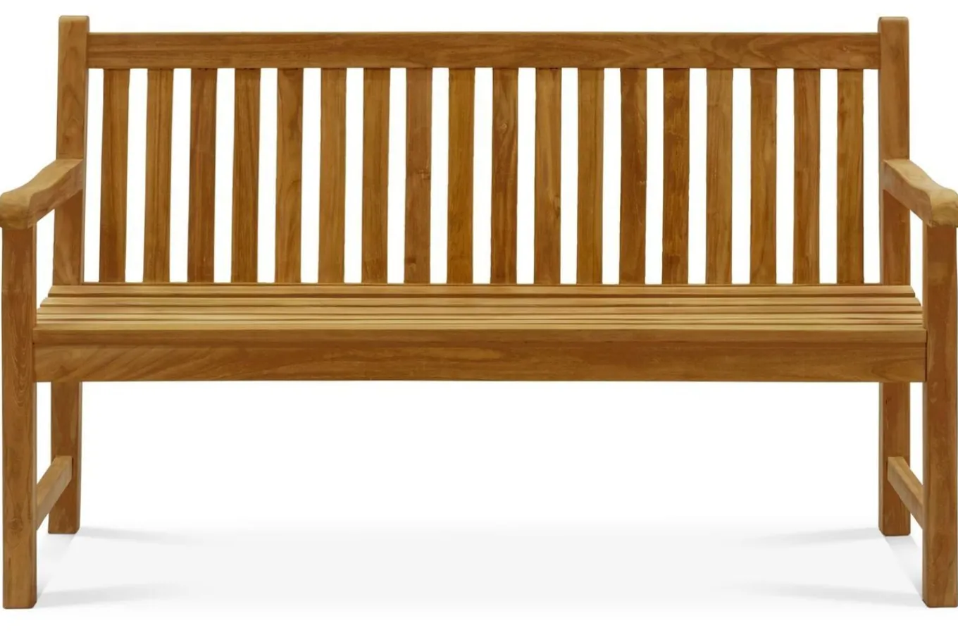 Discount Ontario 2-Sitzer Gartenbank, natur, Teakholz, 120x62x92cm, fein geschliffen Gartenbänke & Gartensofas