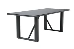 Best Oranger Blossom Garten-Essgruppe, 6 Personen, Tisch 200x90cm, inkl. Polster, anthrazit/Rope Garten-Essgruppen|Aluminium-Gartenmöbel