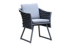 Best Oranger Blossom Garten-Essgruppe, 6 Personen, Tisch 200x90cm, inkl. Polster, anthrazit/Rope Garten-Essgruppen|Aluminium-Gartenmöbel