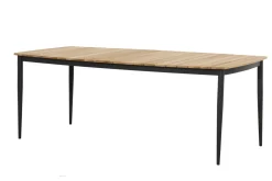 Clearance Oscar Esstisch, anthrazit, Alu/Teak, 220x100x73 cm, Tischplatte aus hochwertigem Teak Gartentische