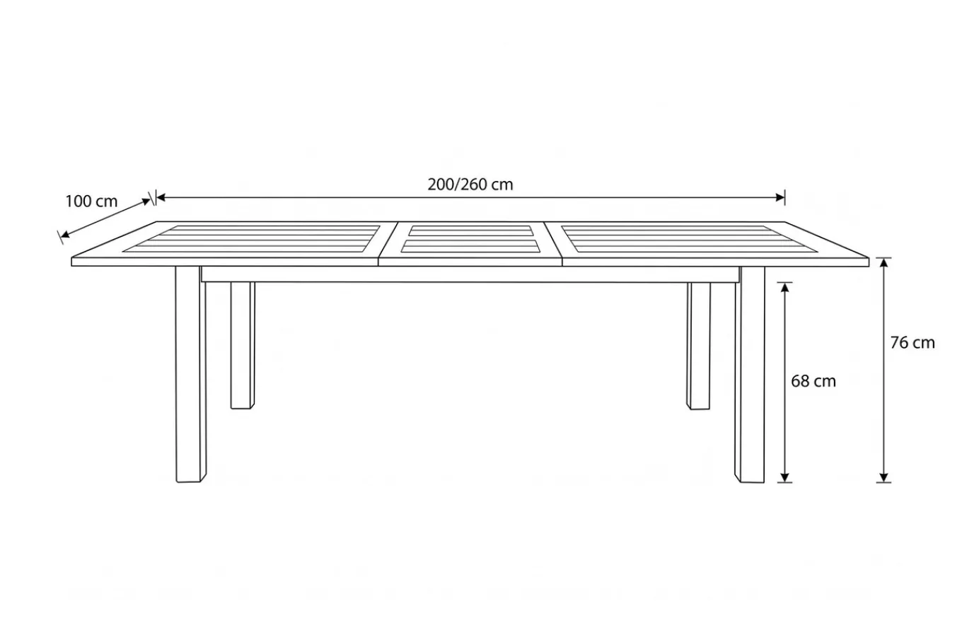 Clearance Oxford Ausziehtisch, anthrazit/natur, Edelstahl/recycled Teak, 200/260 x 100 cm Gartentische|Edelstahl-Gartenmöbel
