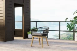 Sale Oxford Garten-Essgruppe, anthrazit/natur, Edelstahl/recycled Teak/Rope, 200/260 x 100 cm, 8x Sessel, FSC®-zertifiziertes Produkt Garten-Essgruppen|Edelstahl-Gartenmöbel
