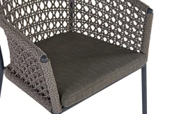 Best Oxford/Zui Garten-Essgruppe, anthrazit/hellgrau, Edelstahl/recycled Teak/Rope, 200/260 x 100 cm, 8x Sessel, inkl. Polster Garten-Essgruppen