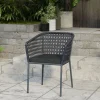 Clearance Oxford/Zui Garten-Essgruppe, anthrazit/dunkelgrau, Edelstahl/recycled Teak/Rope, 200/260 x 100 cm, 8x Sessel, inkl. Polster Garten-Essgruppen