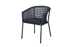 Sale Oxford/Zui Garten-Essgruppe, anthrazit/dunkelgrau, Edelstahl/recycled Teak/Rope, 200/260 x 100 cm, 6x Sessel, inkl. Polster Garten-Essgruppen