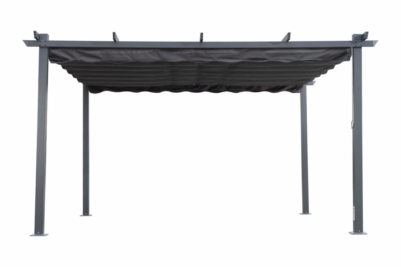 Discount Pergola mit faltbarem Stoffdach, Anthrazit, Aluminium/Polyester, 4 x 4 m, Air-Vent System, UV-beständig Pergola|Aluminium-Gartenmöbel
