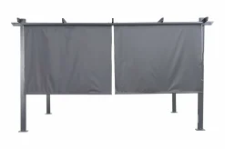Discount Pergola mit faltbarem Stoffdach, Anthrazit, Aluminium/Polyester, 4 x 4 m, Air-Vent System, UV-beständig Pergola|Aluminium-Gartenmöbel