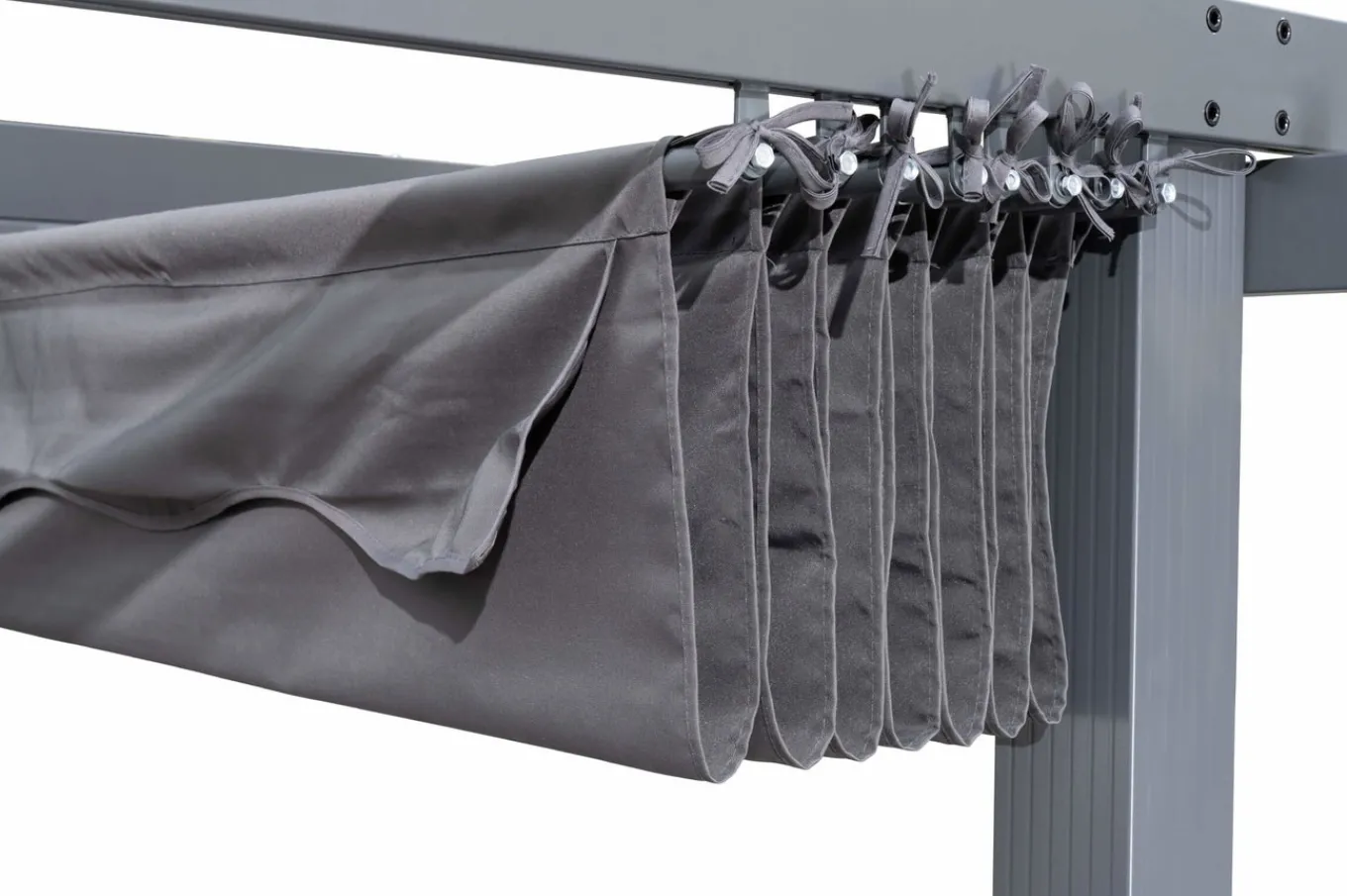 Discount Pergola mit faltbarem Stoffdach, Anthrazit, Aluminium/Polyester, 4 x 4 m, Air-Vent System, UV-beständig Pergola|Aluminium-Gartenmöbel