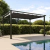 Outlet Pergola mit faltbarem Stoffdach, Anthrazit, Aluminium/Polyester, 3 x 4 m, Air-Vent System, UV-Schutz 30 Pergola|Aluminium-Gartenmöbel