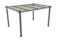 Online Pergola mit faltbarem Stoffdach, Anthrazit/Creme, Aluminium/Polyester, 3 x 4 m, Air-Vent System, UV-Schutz 30+ Pergola|Aluminium-Gartenmöbel