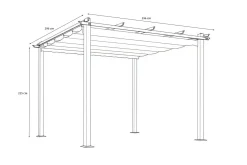 Online Pergola mit faltbarem Stoffdach, Anthrazit/Creme, Aluminium/Polyester, 3 x 4 m, Air-Vent System, UV-Schutz 30+ Pergola|Aluminium-Gartenmöbel