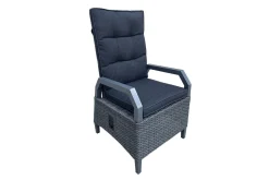 New Porto Garten-Essgruppe, anthrazit/grau, Alu/Polyrattan, ausziehbarer Tisch 180/240 x 100 cm, verstellbare Rückenlehne inkl. Polster Garten-Essgruppen|Aluminium-Gartenmöbel