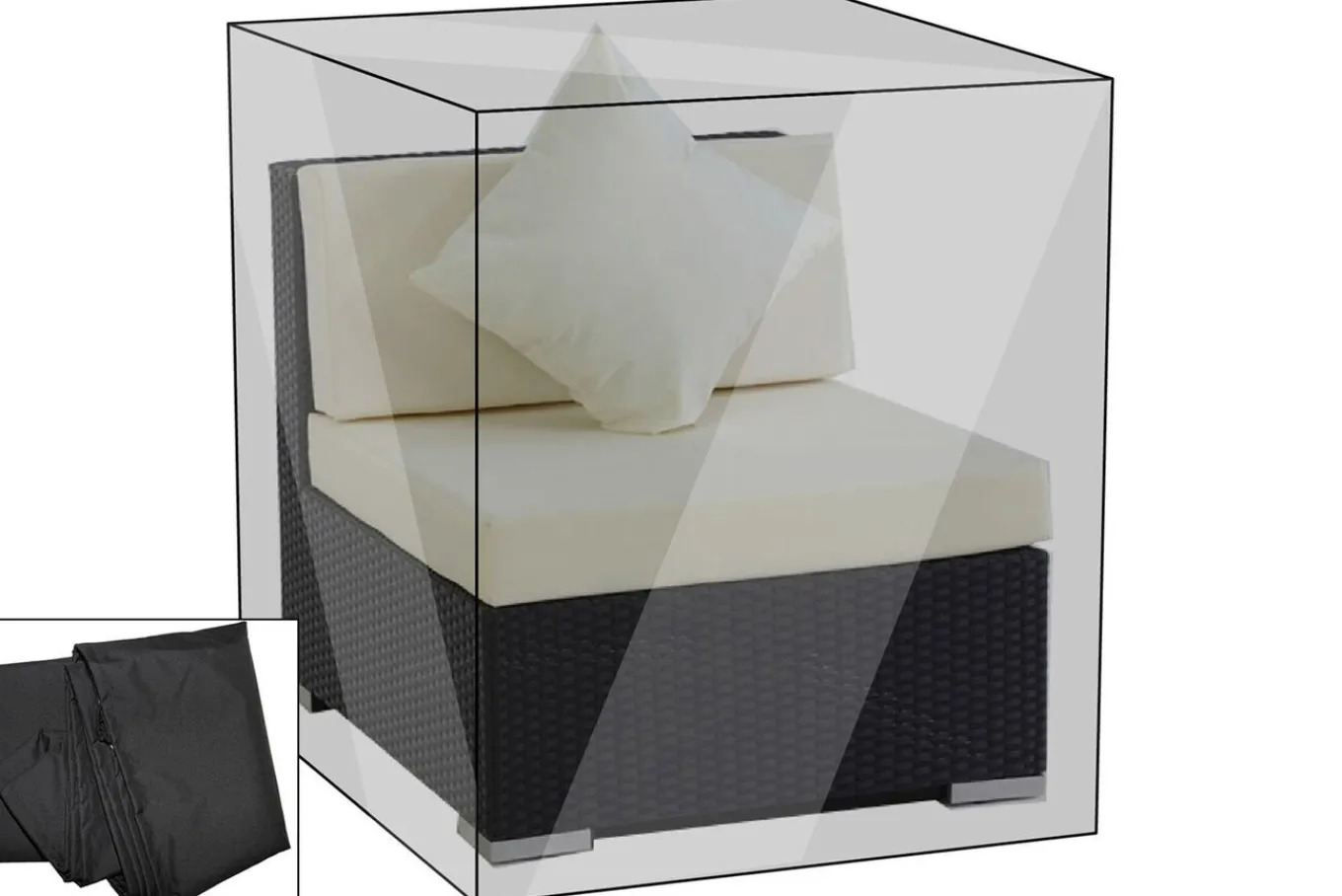 Online Premium Abdeckhaube passend z.B. für theBox Mittelelement, schwarz, 72x87x68 cm, wasserbeständig Schutzhüllen