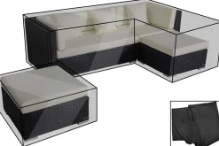 Online Premium Abdeckhaubenset, für Lounge theBox-A/-D: 18226/ 18227/ 18228/ 16068, schwarz, wasserbeständig Schutzhüllen