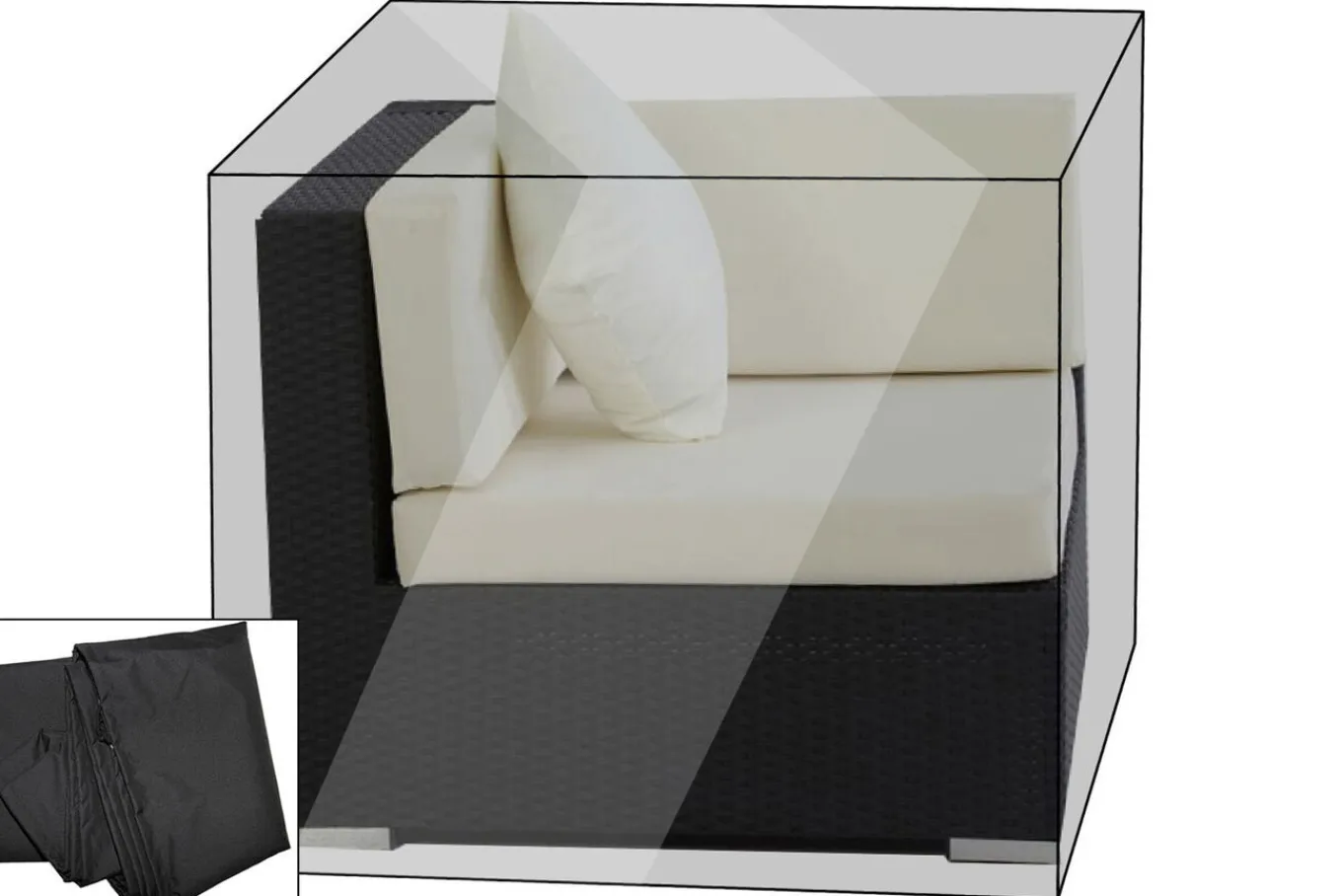 New Premium Abdeckhaube passend z.B. für theBox Eckelement, schwarz, 87x87x68 cm, wasserbeständig Schutzhüllen