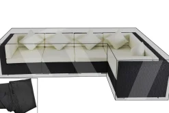 New Premium Abdeckhauben Set für Lounge theBox-A/-D: 1304/ 1714/ 7175/ 16064, schwarz, wasserbeständig Schutzhüllen