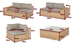 Hot Premium Abdeckhaubenset für Lounge, z.B. 18853/ 20790/ 20907, 4,tlg., wasserbeständig, schwarz Schutzhüllen