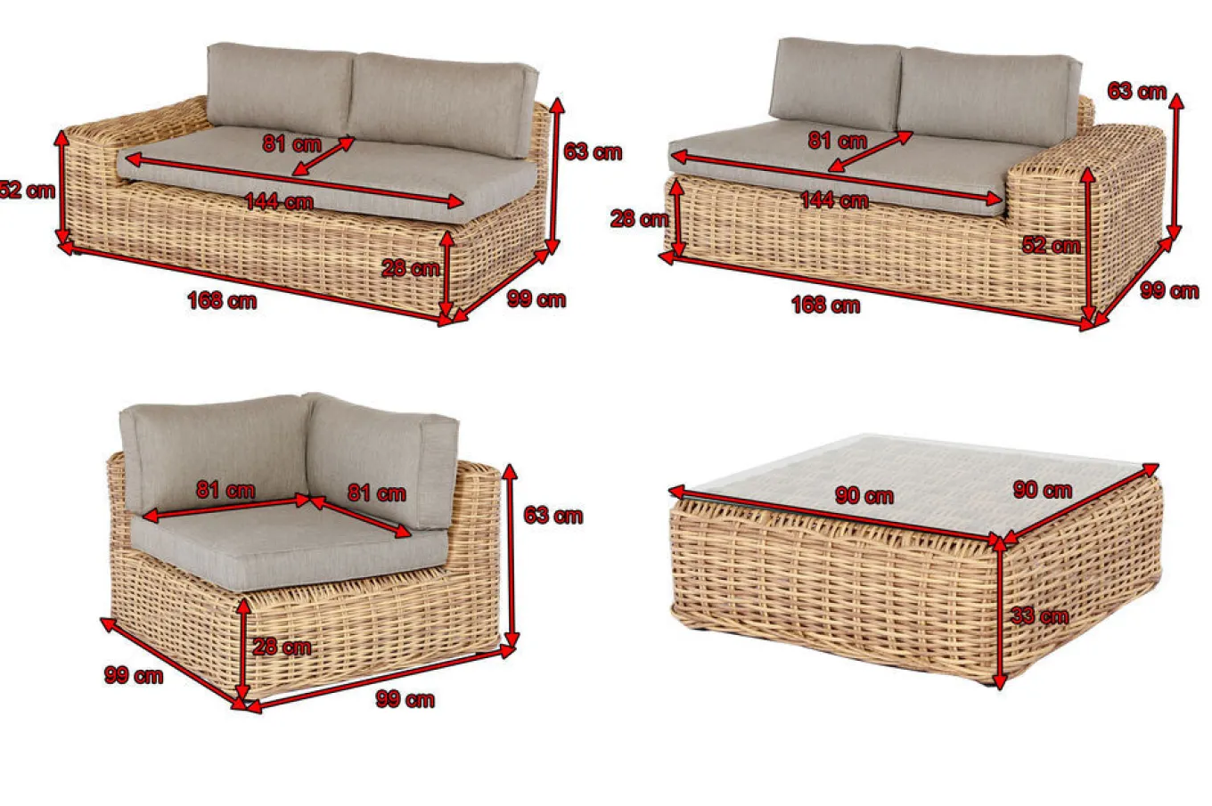 Hot Premium Abdeckhaubenset für Lounge, z.B. 18853/ 20790/ 20907, 4,tlg., wasserbeständig, schwarz Schutzhüllen
